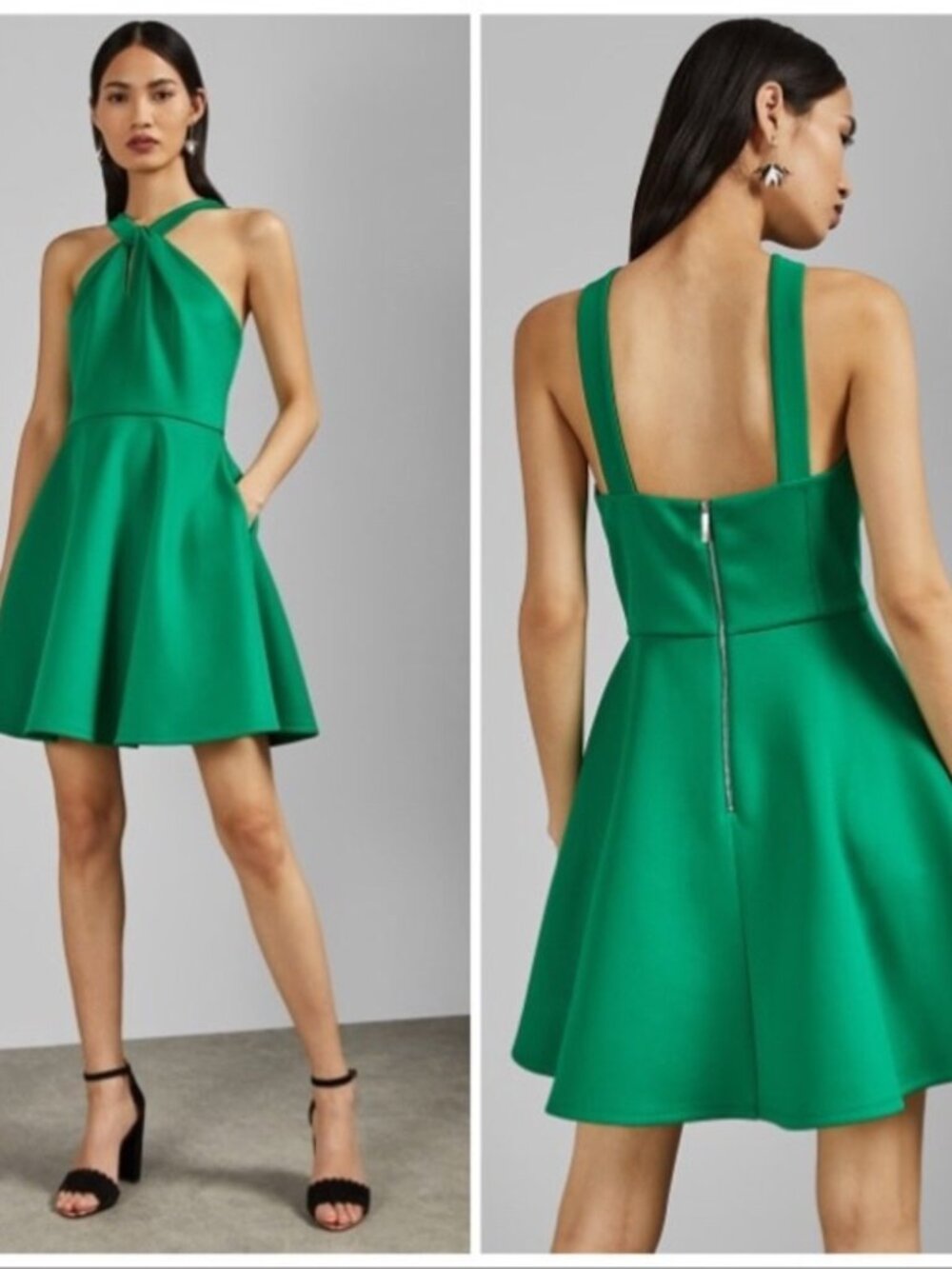 Ted Baker size 4 Freeda Green Skater Dress